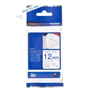 Brother TZe tape 12 mm x 3 m fabric tape blue / white