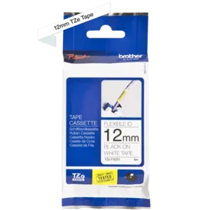 Brother TZe tape 12 mm x 8 m flexible black / white
