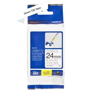 Brother TZe tape 24 mm x 8 m flexible black / white