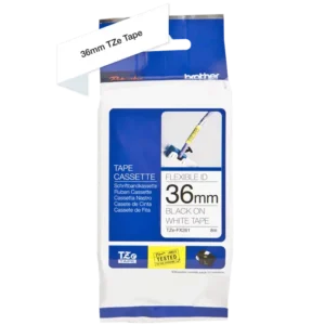 Brother TZe tape 36 mm x 8 m flexible black / white