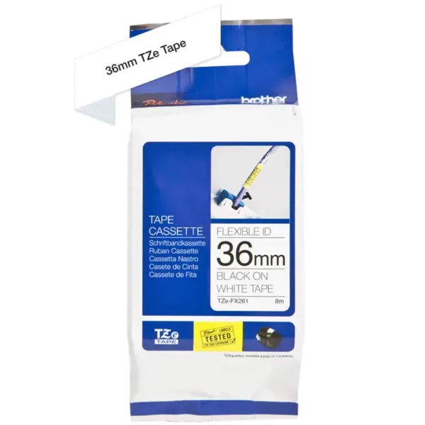 Brother TZe tape 36 mm x 8 m flexible black / white