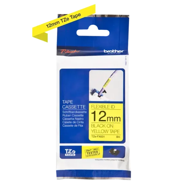 Brother TZe tape 12 mm x 8 m flexible black / yellow