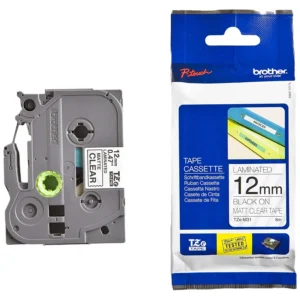 Brother TZe tape 12 mm black / clear mat