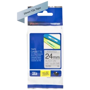 Brother TZe tape 24 mm x 8 m black / silver mat