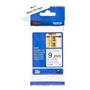 Brother TZe tape 9 mm x 8 m non laminated black/white