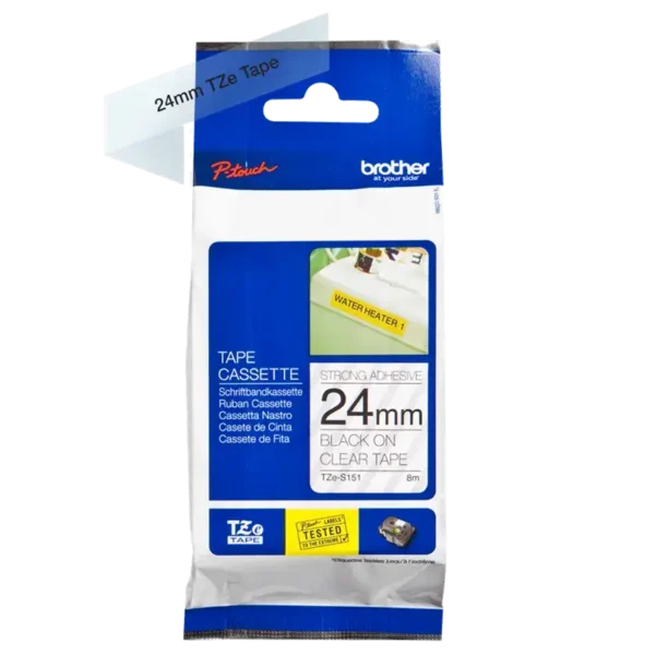 Brother TZeS tape 24 mm x 8 m strong black / clear