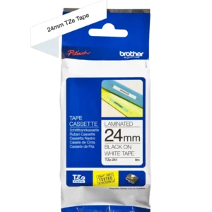 Brother TZeS tape 24 mm x 8 m strong black / white