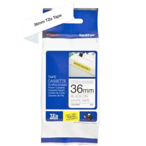 Brother TZeS tape 36 mm x 8 m strong black / white
