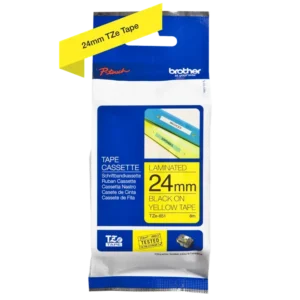 Brother TZeS tape 24 mm x 8 m strong black / yellow