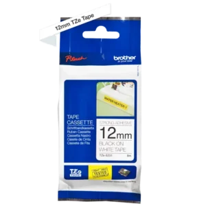 Brother TZeS tape 12 mm x 8 m strong black / white