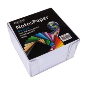 Büngers Memoboks m/ 500 ark 9x9cm hvid 10 stk