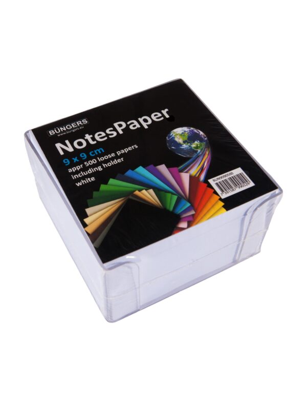 Büngers Memoboks m/ 500 ark 9x9cm hvid 10 stk