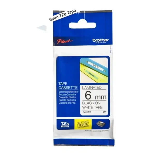 Brother TZe tape 6 mm x 8 m black / white
