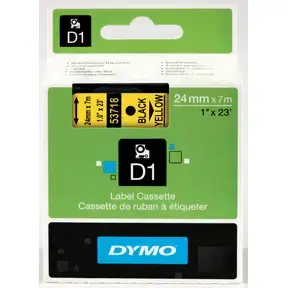 Dymo Tape D1 24mmx7m Sort/Gul