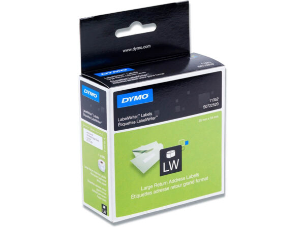 Dymo Labeletiketter, Returadresse 25 mm x 54 mm Hvid (500) 11352
