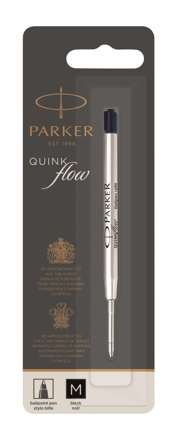 Parker Kuglepen Refill Quinkflow M, Sort