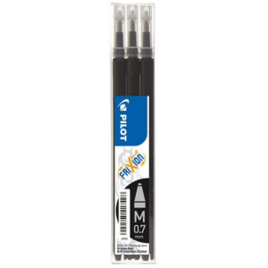 Pilot Frixion Clicker 0,7 Refill, Udviskbar Kuglepen 3 stk, Sort