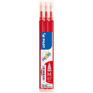 Pilot Frixion Clicker 0,7 Refill, Udviskbar Kuglepen 3 stk, Rød