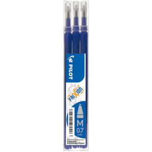 Pilot Frixion Clicker 0,7 Refill, Udviskbar Kuglepen 3 stk, Blå