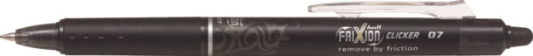 Pilot Frixion Clicker 0,7, Udviskbar Kuglepen, 12 stk,  Sort