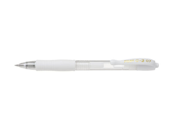 Pilot Gelpen m/klik G-2 0,7 pastel hvid - 12 stk