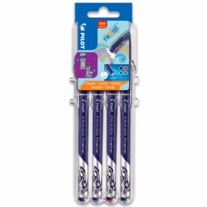 Pilot Frixion Fineliner 1,3mm Basic, ass. farver, 4 stk, udviskbar pen