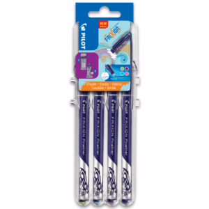 Pilot Frixion Fineliner 1,3mm Pastel, ass. farver, 4 stk, udviskbar pen