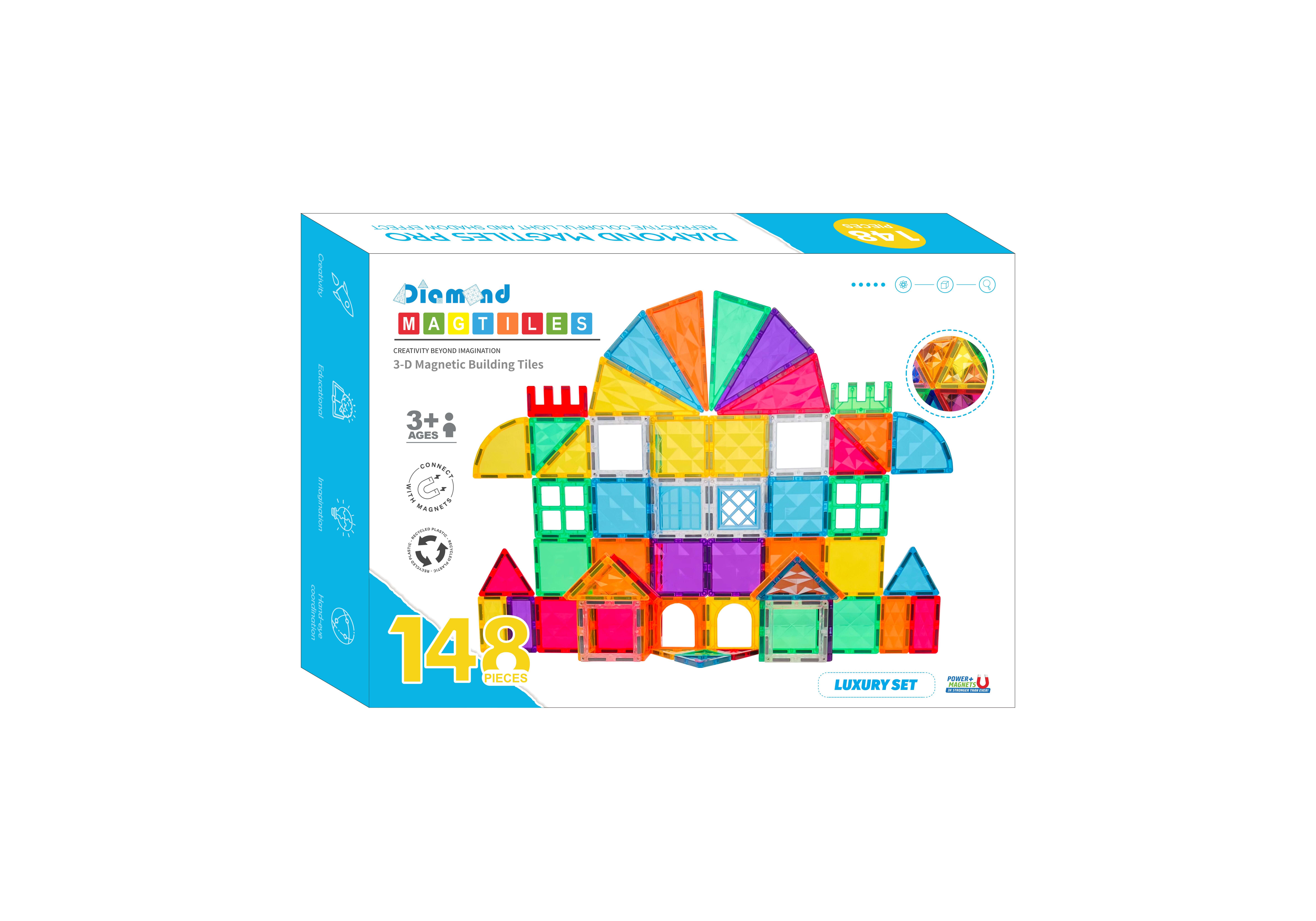 Magnetic Tiles byggesæt 148 stk