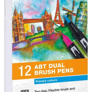 Tombow ABT Dual Brush 12P-1 Basic, 12 stk, tusch med dobbeltspids