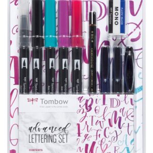 Tombow Hand Lettering Set Advanced, 10 forskellige produkter til håndskrift samt en guide