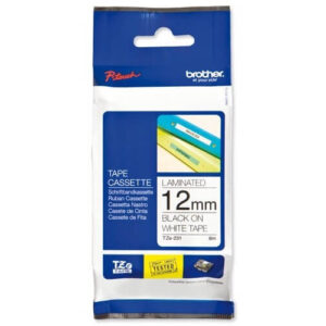 Brother TZe tape 12 mm x 4 m laminated black / white