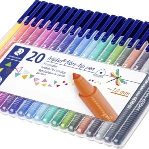Staedtler Triplus fiberpenne, Ergonomisk trekantet form, 1 mm, 20 stk