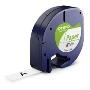 Tape LetraTag Paper 12mmx4m Hvid