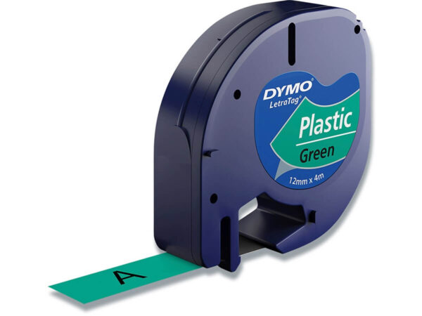 Tape LetraTag plastic 12mmx4m grøn