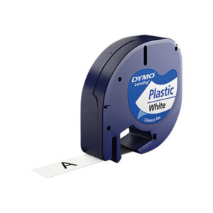 Tape LetraTag plastic 12mmx4m Hvid