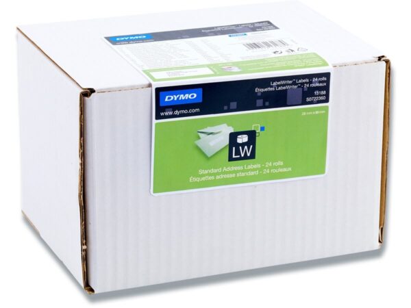 Dymo Labeletiketter, Adresse  28 mm x 89 mm Hvid (24) 13188