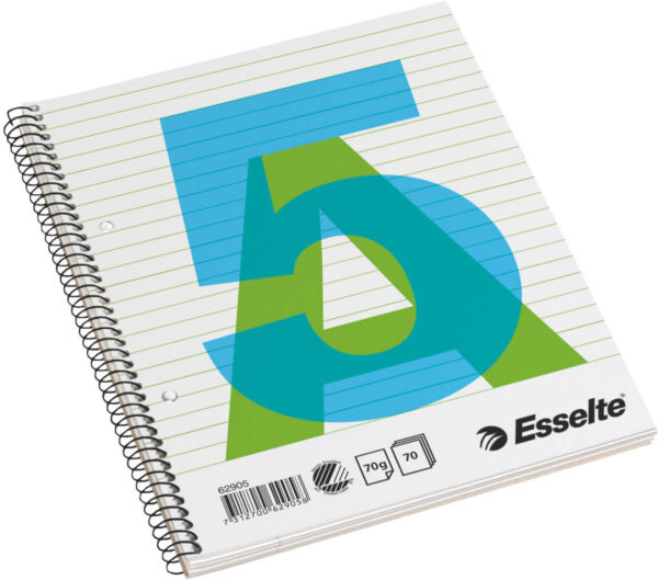 Esselte Kollegieblok 2H A5 linieret 70 ark 70 g (10 stk)
