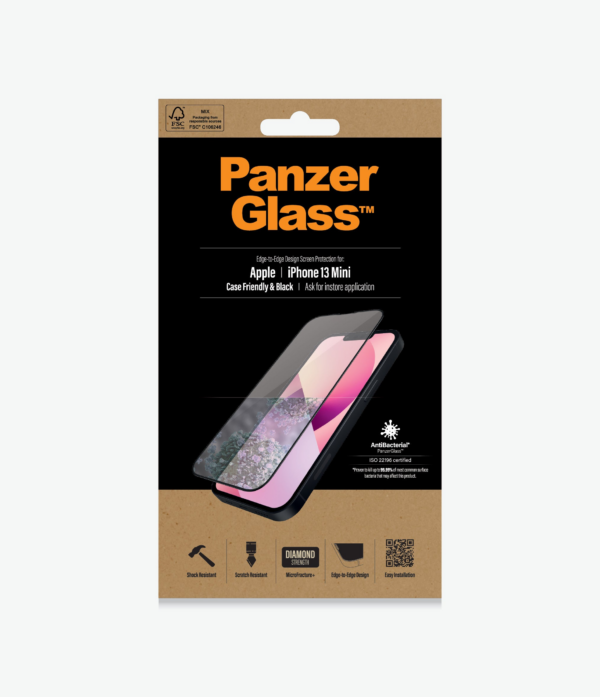 PanzerGlass skærmbeskyttelse til iPhone 13 Mini - sort
