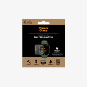 PanzerGlass skærmbeskyttelse til Apple Watch Series 7 - 41 mm, sort