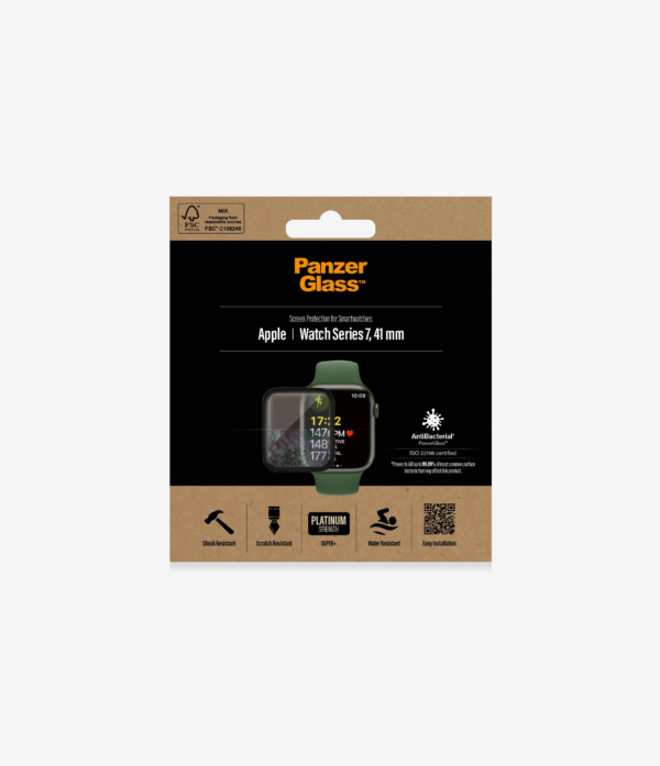 PanzerGlass skærmbeskyttelse til Apple Watch Series 7 - 41 mm, sort