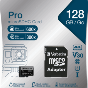 Verbatim Micro SDXC Card PRO 128 GB U3 - inkl. adapter