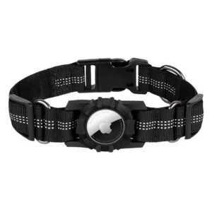 Lippa Hundehalsbånd til AirTag og Smart-Finder, 36 - 42 cm, Medium, Sort