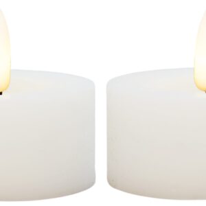 LED fyrfadslys (store) i stearin, hvid, 2 stk - perfekt til hyggelige stunder