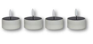 LED fyrfadslys m. solcellefunktion, 4 stk