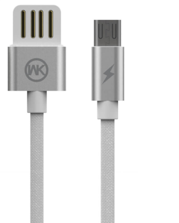 Micro USB kabel - 1 meter, nylon, hvid