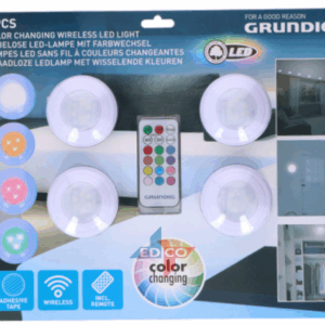Grundig LED spot - trådløs, 4 stk. inkl. Fjernbetjening