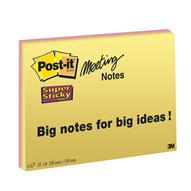 Post-it mødenotes 149x200 mm Super Sticky - 12 blokke