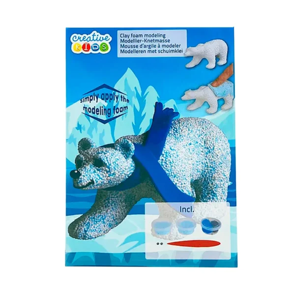 Creative Kids Foam Clay modelleringsskum - Isbjørn, 14 g