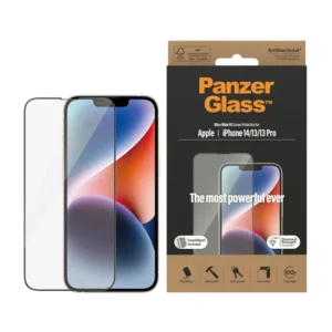PanzerGlass skærmbeskyttelse iPhone 14/13/13 Pro - Ultra-Wide Fit, antibakteriel