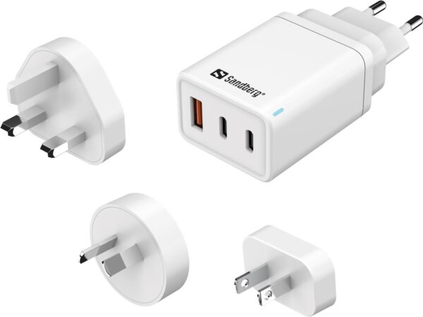 Sandberg 3i1 Rejseoplader USB-C/A 65W